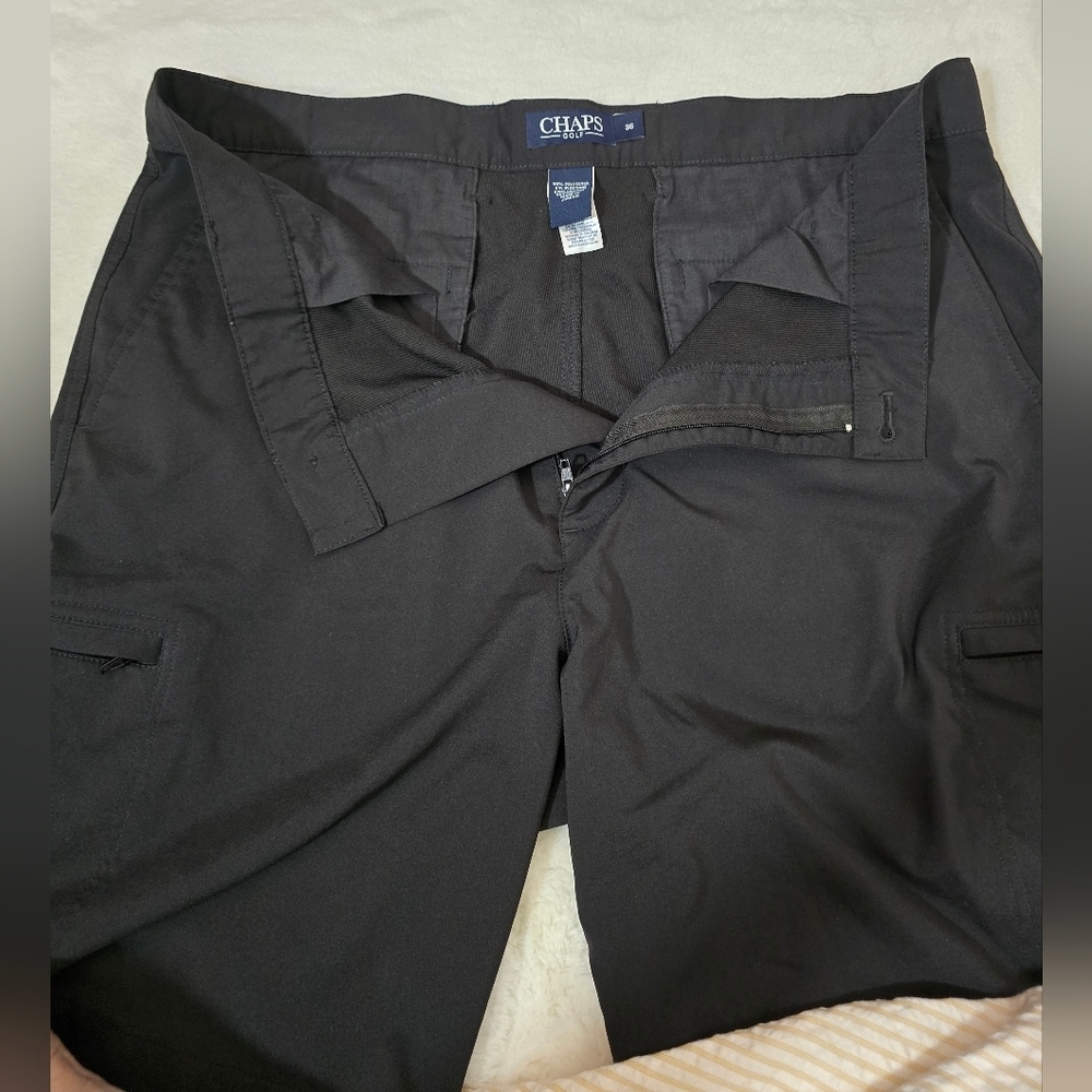 Chaps Mens Golf Shorts - Black Performance Comfort - Picture 6 of 10
